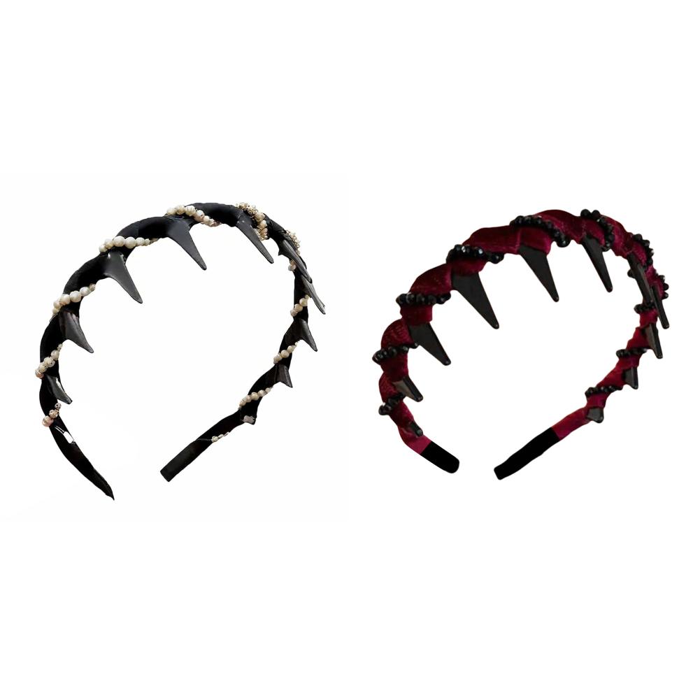 Velvet Sparkling Diamond High Cranium Hairband Wave Hair Hoop for Women Anti-Slip Toothed Hairband For Women Hair Accessories