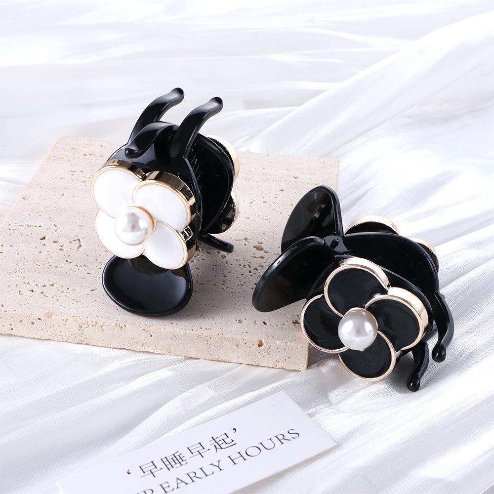 Épingle à cheveux Fleur de Camélia Tempérament Résine Accessoires pour Cheveux Femmes Petites Pinces Solides Couleurs Unies