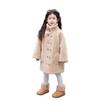 Big Girls' Faux Fur Long Woolen Coat - 2025 Autumn/Winter Style with Fleece