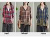 Women's Retro Plaid Hooded Cardigan Shirt