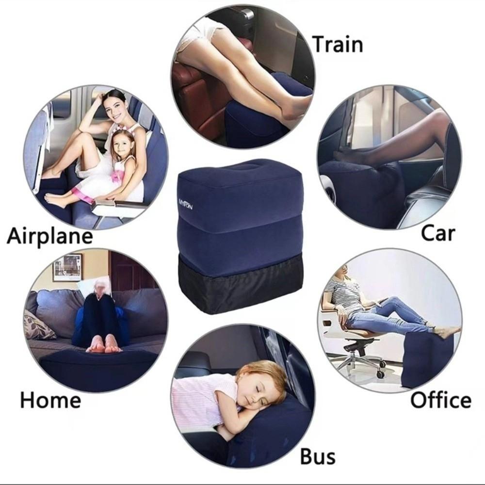 Foot Relax Inflatable Footrest Comfortable Seat Cushion Compact Leg Cushion Pillow Car Travel
