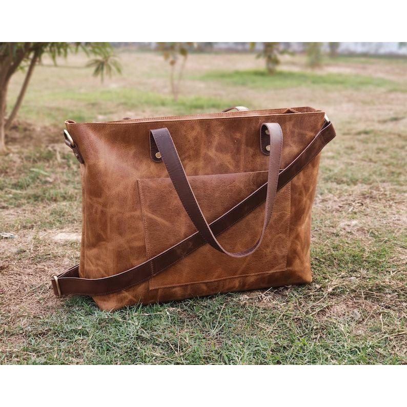 Leather Tote Bag for Women Large Leather Tote Bag Laptop Work Bag Leather Purse Handbag Valentines Day Gift for Her Anniversary Girlfriend