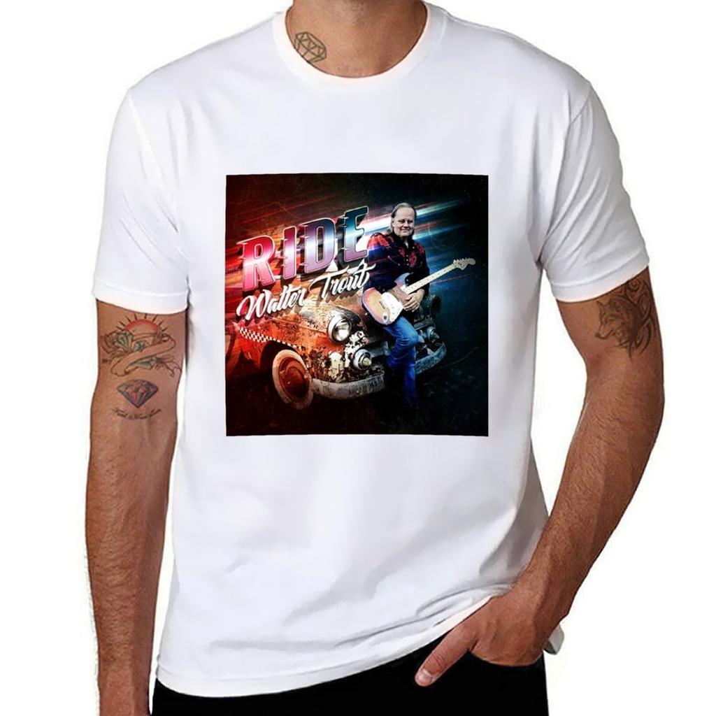 T-shirt Walter Trout Moda Casual a Maniche Corte
