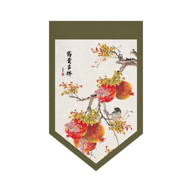 New Chinese Door Curtain Hanging Flag Teahouse Living Room Decoration Shade Curtain Partition Kitchen Door Short Half Curtain