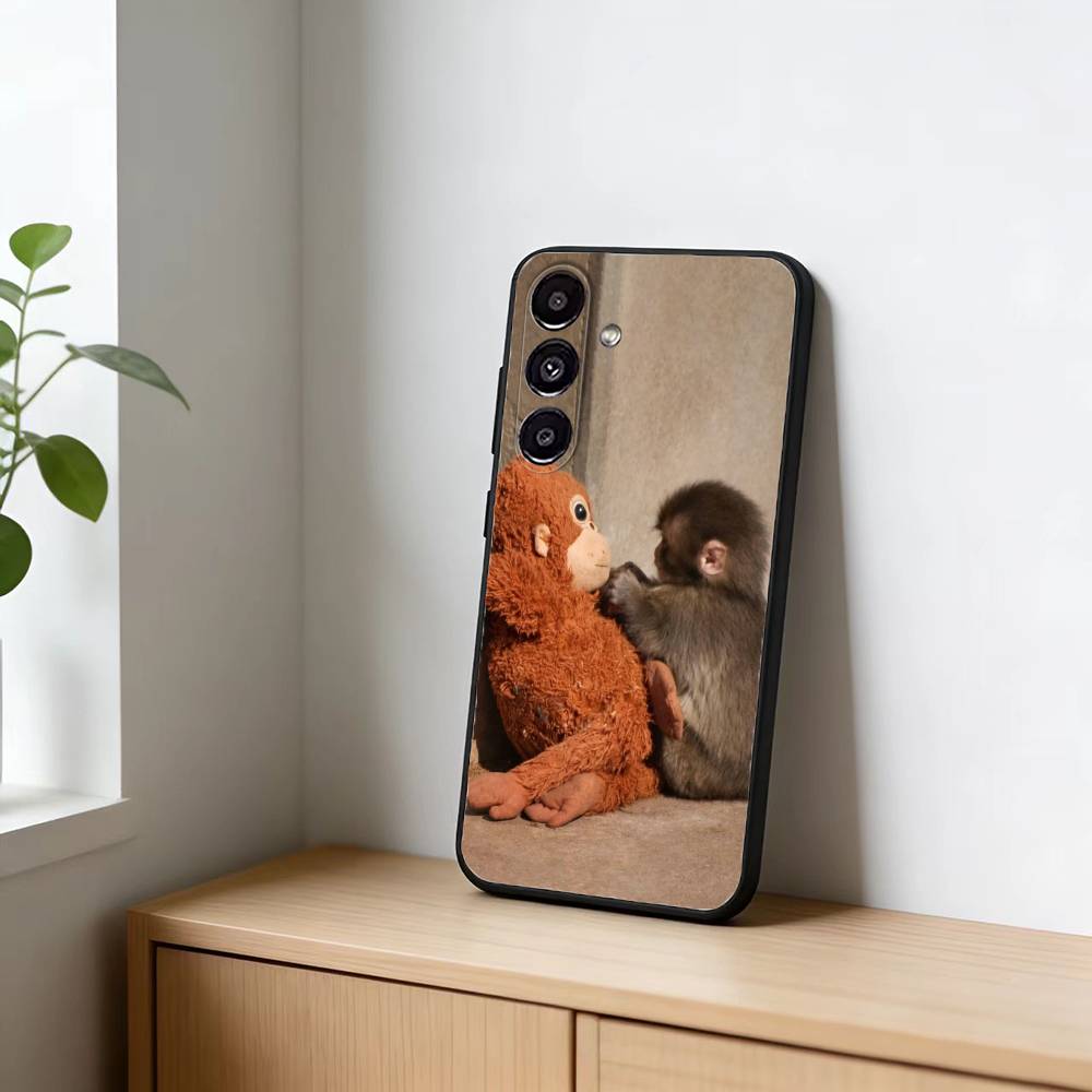 Wallpaper baby monkey Phone Case For Samsung Galaxy A91,80,73,72 ,71,53,52,32 ,31,22,21s,20,Soft Black Case Samsung a12
