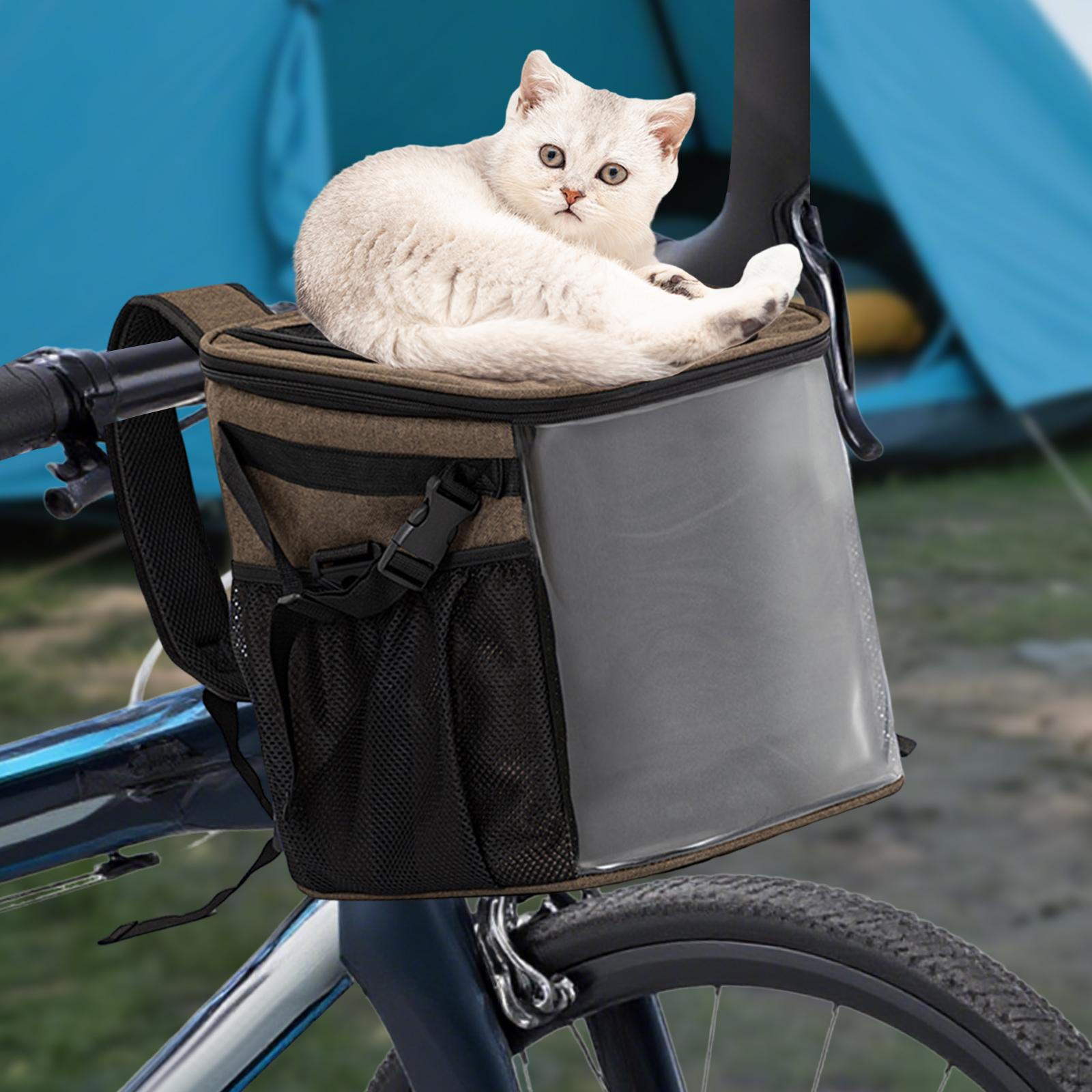 

Bicycle Dog Carrier for Small Medium Pets, Easy Installation Bike Front Bag темно-сірий