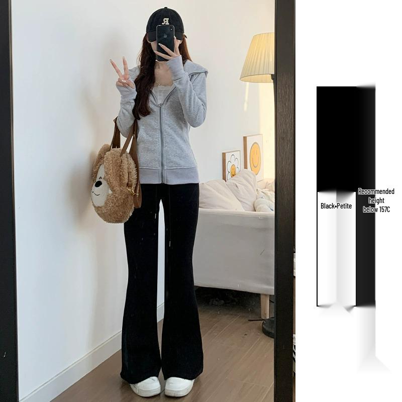 

Женские темно-серые микро-клеш спортивные штаны с высокой талией - Маленький размер, повседневная одежда для йоги на весну/лето S (80-95 lbs)