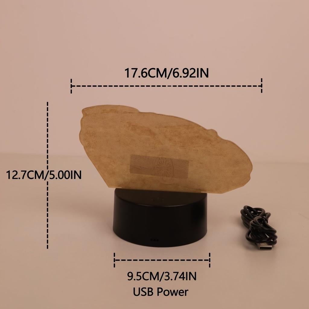 USB sports car acrylic 3D night light, touch 7-color, bedroom racing party themed desktop decoration atmosphere gift light.