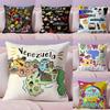 V-Venezuela Feelings Cushion Cover Plush Fabric Soft Double-Sided Printed Sofa Warm Winter Home Gift Pillow Cover