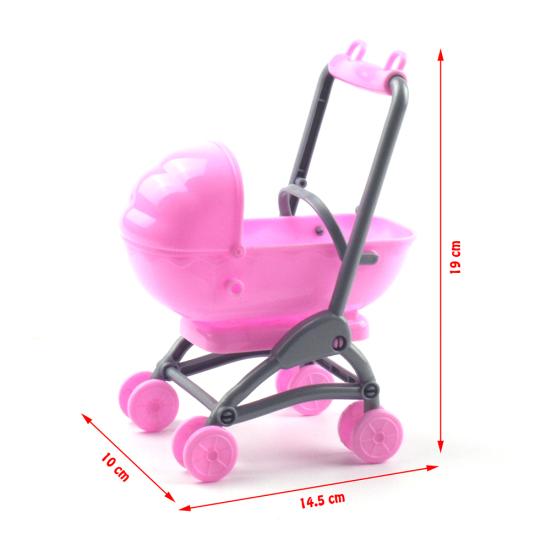 2 in 1 Baby Stroller Pram Model Kids Toy DIY Miniature Dol-lhouse Accessories
