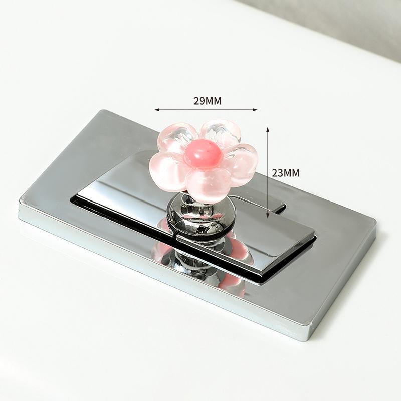Toalettryckare i blomform Självhäftande Toalettryckknapp Nagelskydd Handtag för toalettlock Tankspolknapp