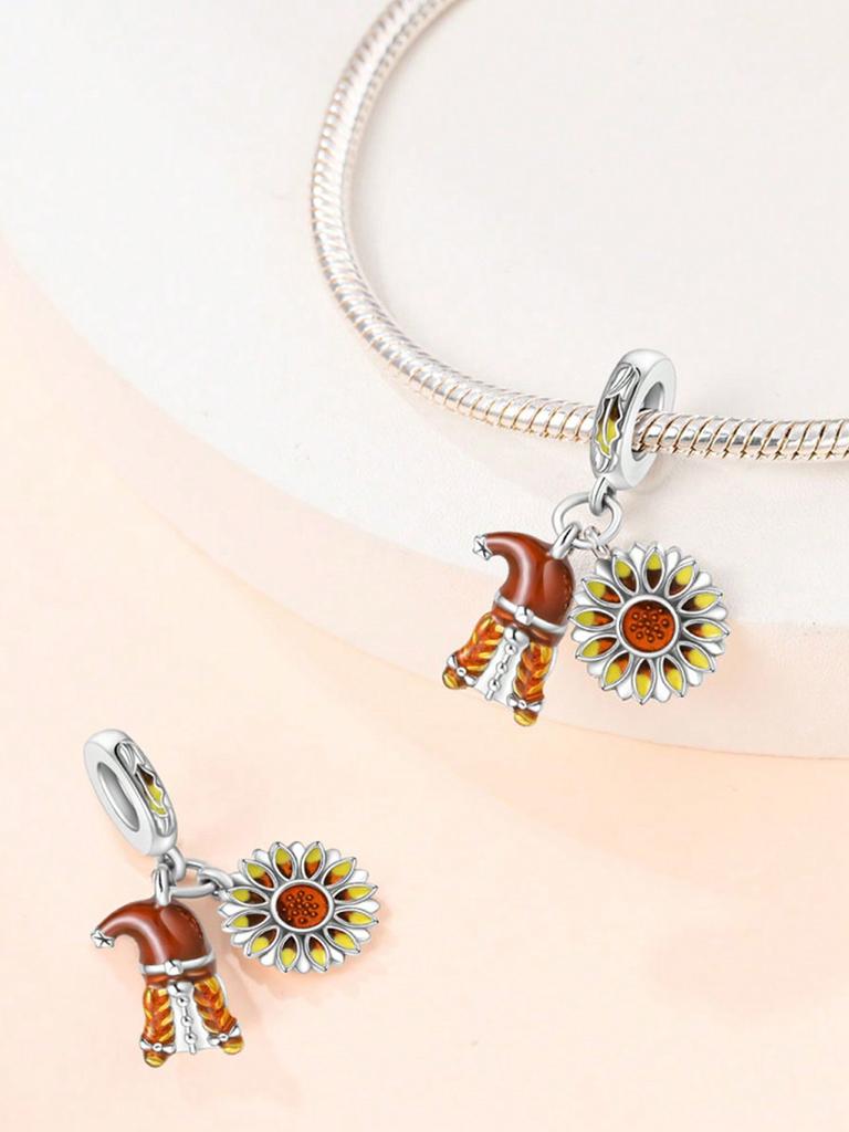 Charms Plata Copper Colors Halloween Pumpkin Beads Charm Pendant For Original Bracelet For Women Diy Jewelry Love Gift