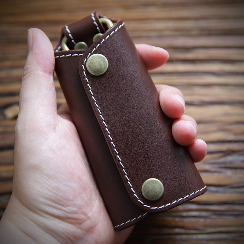 Retro Vegetable Tanned Leather Key Holder
