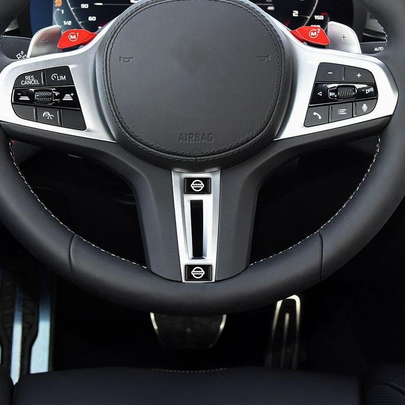 2/5/10Pcs Carbon Fiber Steering Wheel Car Logo Emblem 3D Stickers For NissanNismo  Qashqai X J10 Trail Tiida Juke Teana Pulsar Altima