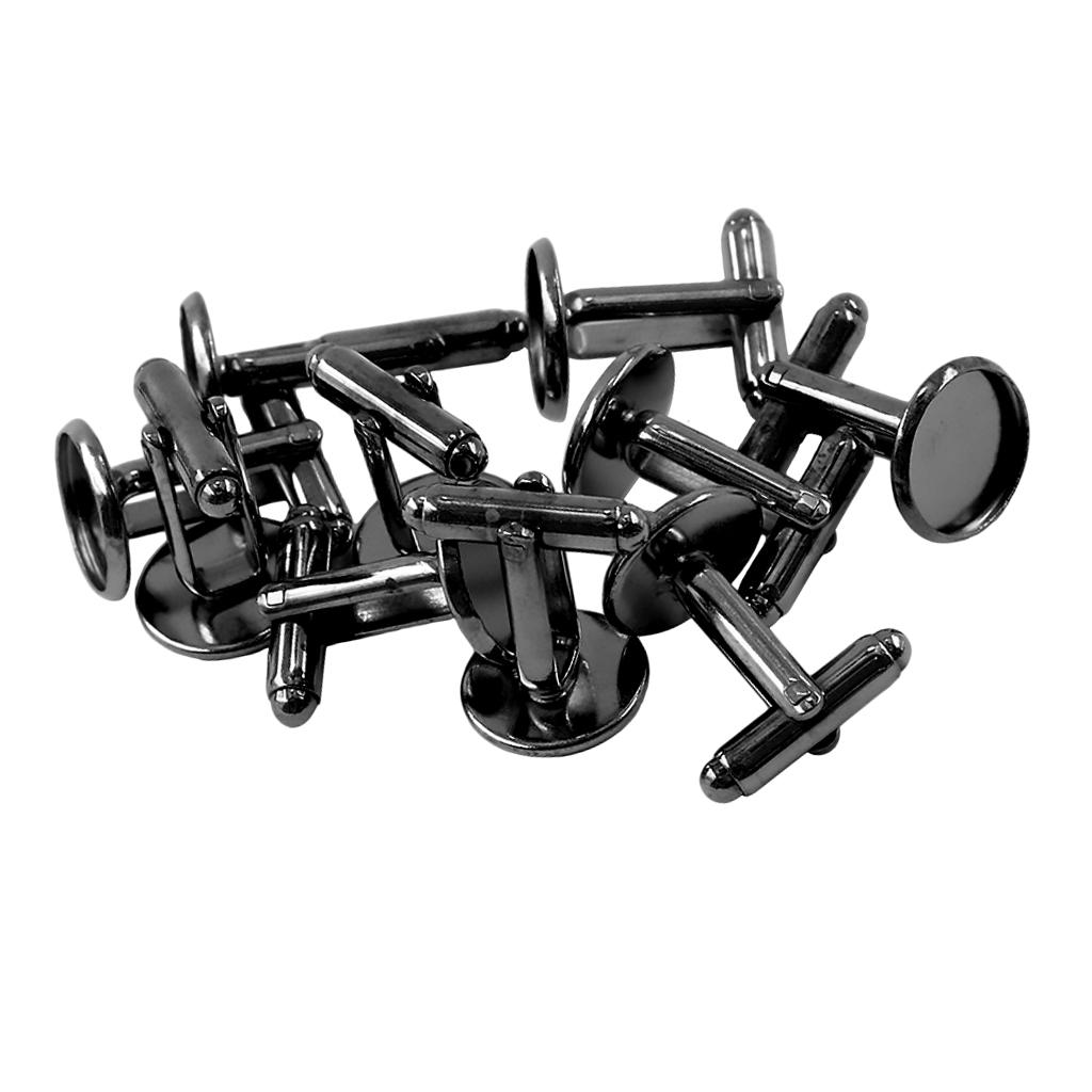 10pcs Cufflinks Blanks Settings Fits (1/2") 12mm Cabochons Cuff Links Bezel