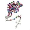 62KD 6mm Round Ceramic Beads Rosary Necklace for Cross Pendant Catholic Necklaces Religious Jewelry Women Gift