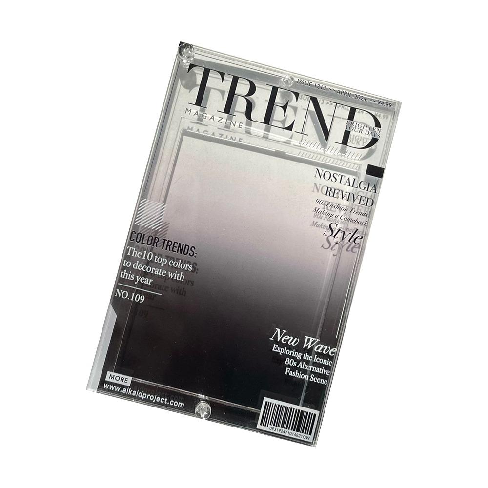 Trendy Magazine Style 3-inch Photo Frame with Bead Chain Photo Card Holder Card Display  Keychain