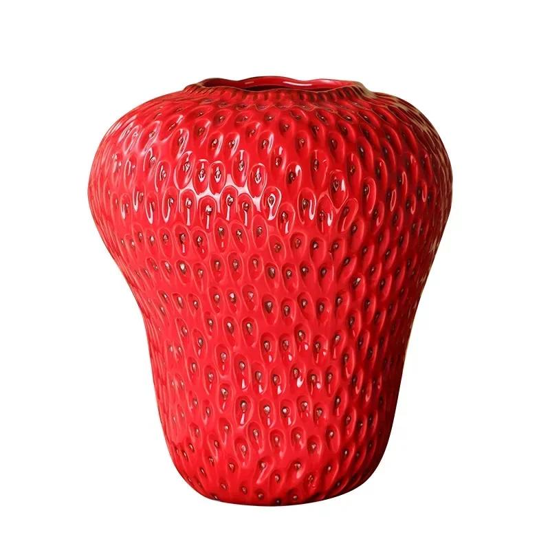 Keramikvasen Cartoon Erdbeervase Blumentopf Mädchen Kinderzimmer Wohnzimmerdeko Blumentopf Heimdekorationszubehör