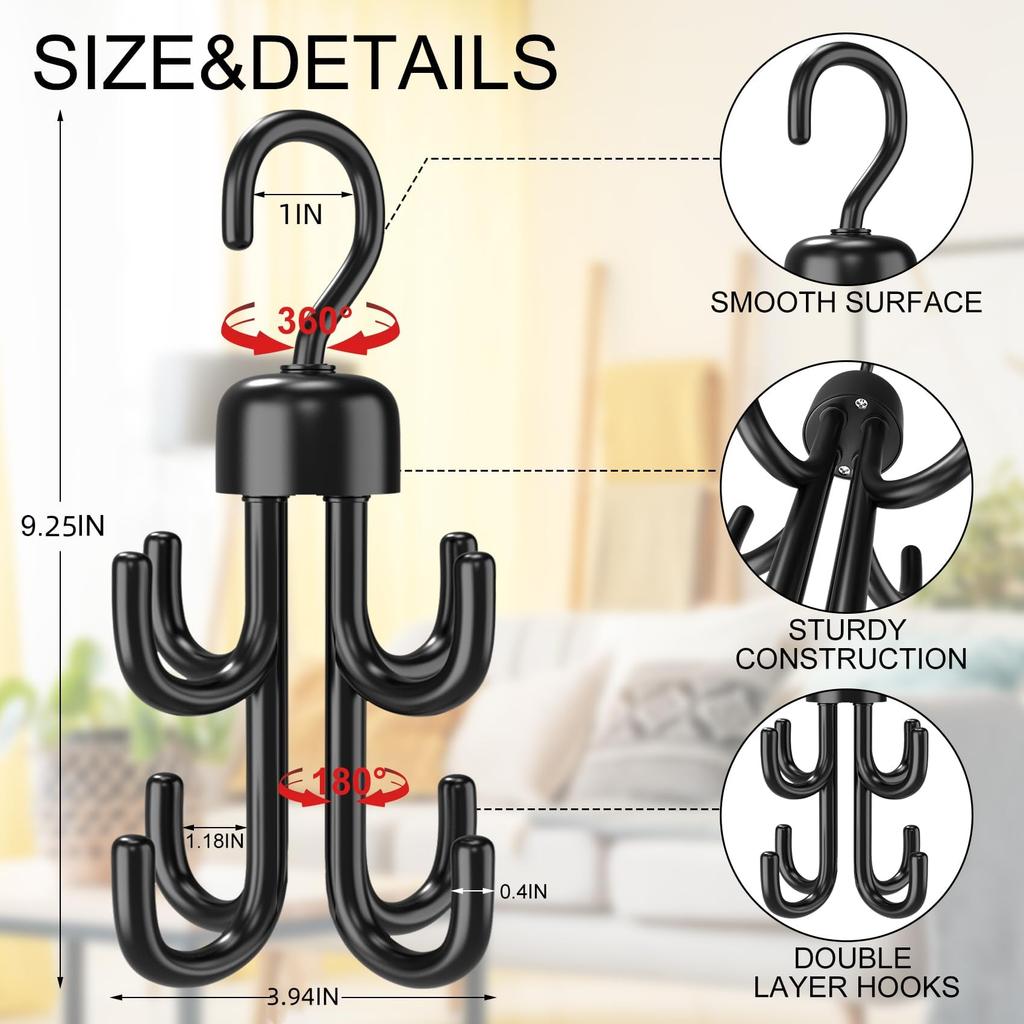 Tank Top Hanger Rotatable Bra Hangers for Closet Organizer Plastic Space Saving Organizers Apartment Dorm Essentials for Belt