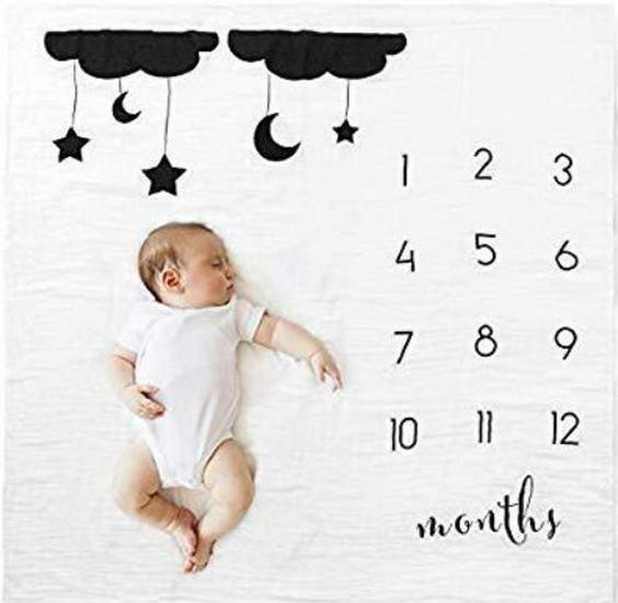 Creative Baby Milestone Photo Blanket – Posing Prop with Number Background for Photography