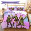 kpop hunter Pattern Bedding Quilt Set Quilt Cover Pillowcase Home Decoration Birthday Gift (1 * duvet cover + 2 * pillowcase, without core)