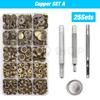 25Sets Metal Snaps Button Snap Fasteners Press Studs With 4 Installation Tools Kit For Clothes Garment Bags Shoes Leathercraft