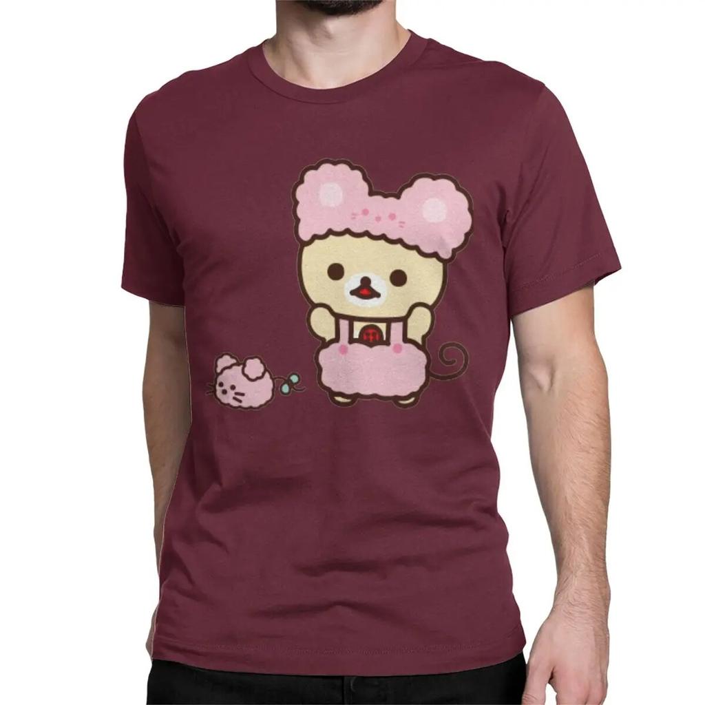 Novelty Rilakkuma Korilakkuma T-Shirts Unisex Wo Unisex Crewneck 100% Cotton T Shirt Short Sleeve Tee Shirt Plus Size Clothing