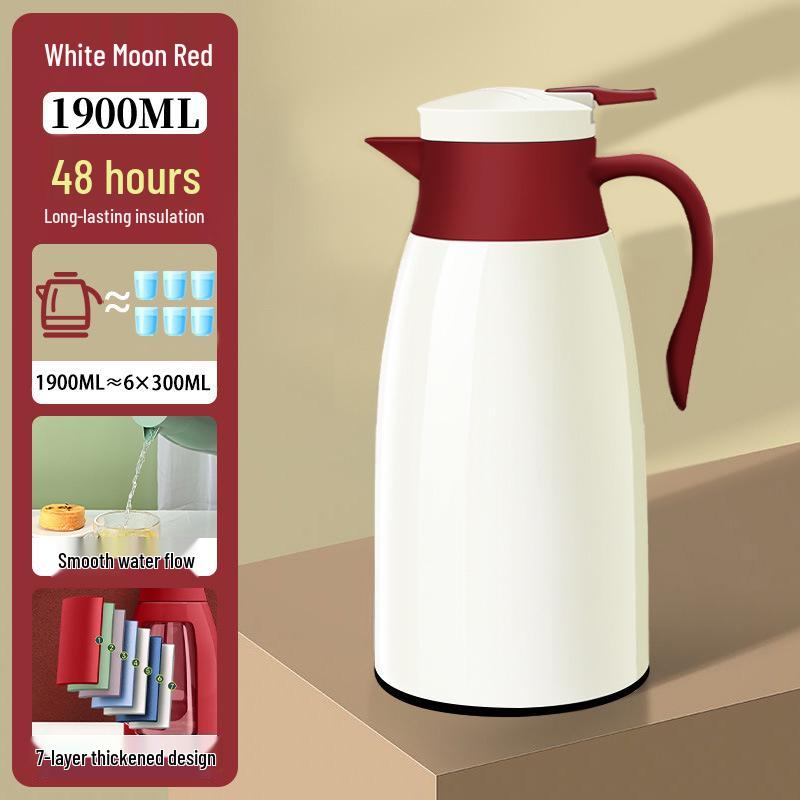 Large Capacity Insulated Glass Liner Thermos: Home, Dorm, Office Hot Water and Tea Pot