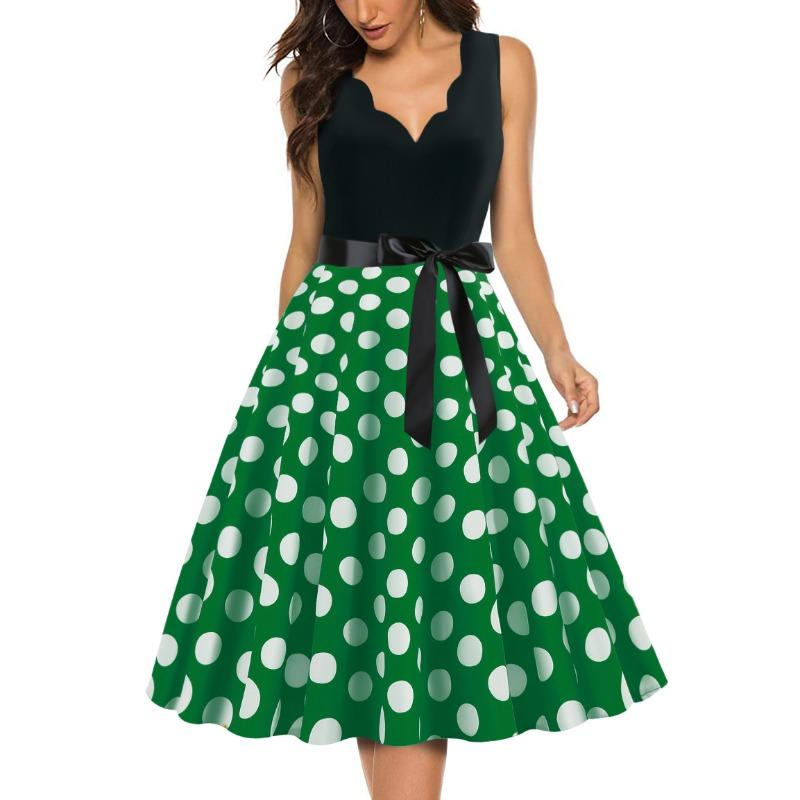 JPNTKY Moda Estiva Primaverile Senza Maniche Scollo a V Abiti Casual