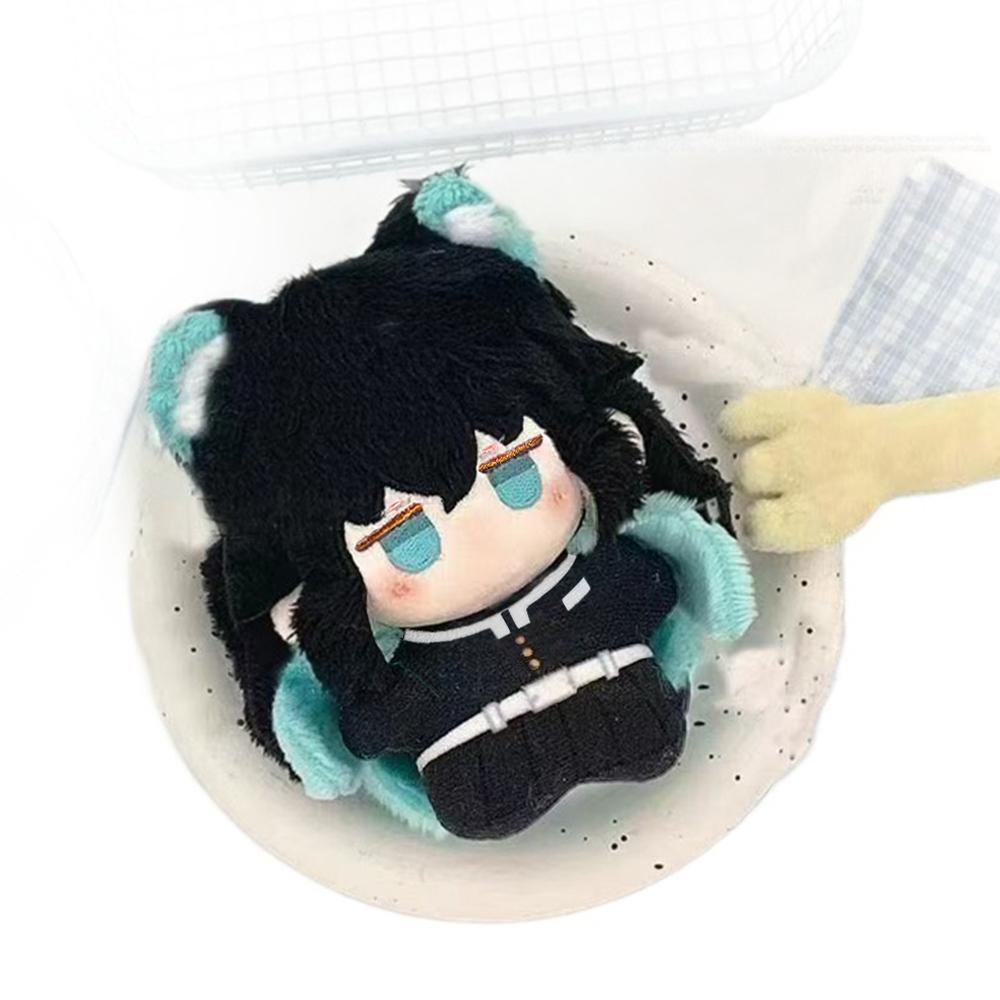 10cm Demon Slayer Tokitou Muichiro Plush Toys Figure Toys Cartoon Game Anime Cosplay Toys Body Squeaking Plush Doll