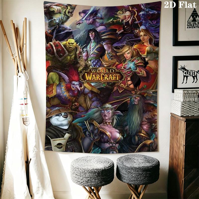 World Warcraft Official Magazine Tapestry Background Cloth Wallmounted Wall Covering Decoration Atmospheric Background Cloth Soft