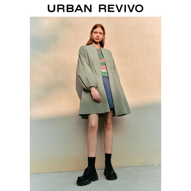 

UR 2024 Весеннее Женское Модное Пальто Миди с Рукавами-Фонариками S