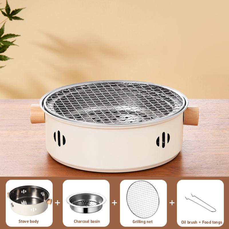 Portable Stainless Steel Bbq Grill Small Tabletop Charcoal Stove With Detachable Cooking Grate Barbecue Kitchen Gadgets Barbecue