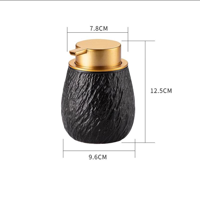 400ML European Stone Pattern Lotion Bottle Foam Black White Ceramic Soap Dispenser Home Hotel Shower Gel Shampoo Water Bottle