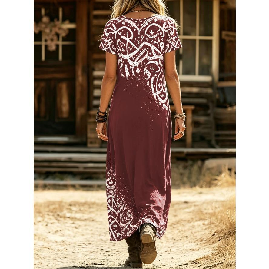 YYFS Women's Fashion Summer Spring Short Sleeve V-Neck Loose Waistlinet Casual Dresses