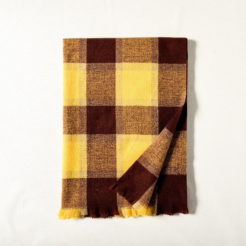 

Зима новый утолщенный шарф шарф простой имитация кашемира шарф клетчатый женский зимний универсальный шарф 70*190CM