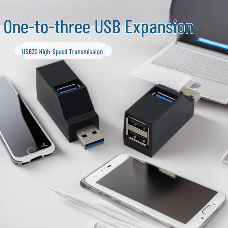 

3-Port USB3.0 Power Strip Docking Station with Three-outlet Hub чорний