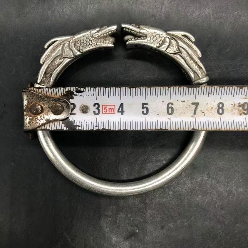 Hot Selling Classic Tibetan Silver Double Dragon Bracelet, Retro Ethnic Style Exquisite Bracelet, Gift for Friends