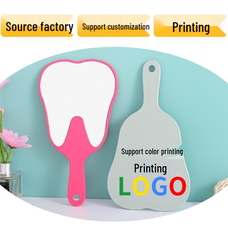Large Handheld Tooth-Shaped Dental Mirror - High-Definition, Portable, Multi-Color