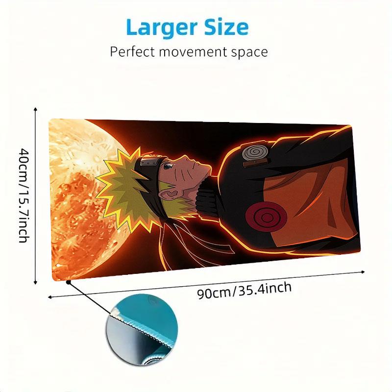 Naruto Uzumaki Mouse Pad, Large Gaming Desk Mat, Non-slip XXL Mousepad for Laptop & Tablet, Mini PC Playmat with Stitched Edges