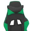 Gaming Chair with Massage Function Black and Green Artificial Leather