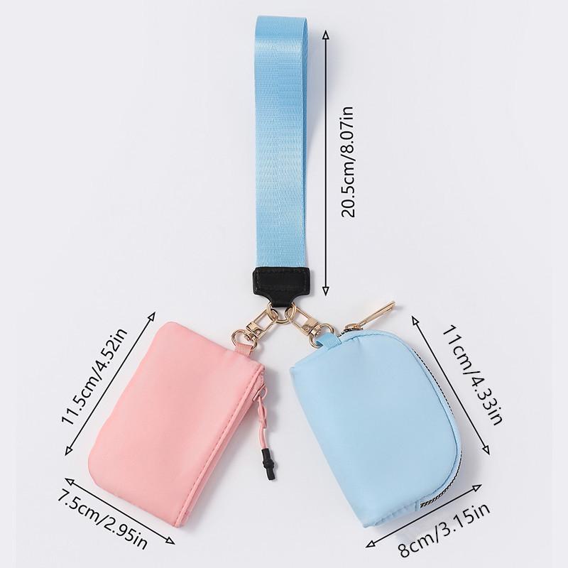 LULU Color Block Waterproof Nylon Coin Purse & Wristlet Key Bag