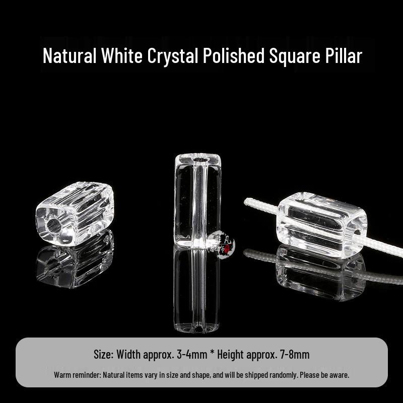 Natural White Crystal Ruyi Pattern Faceted Barrel Beads for DIY Handmade Versatile Bracelets