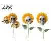 Halloween Lawn Decoration Sunflower Skull Ornament, Theme Garden Decor, Potted Resin Flower Pot Plant Waterproof Outdoor Decoration, for Patio