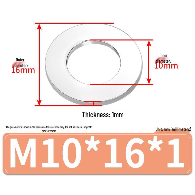 Jin Juntai Thick & Thin Stainless Steel Flat Washer, Round M10-M36