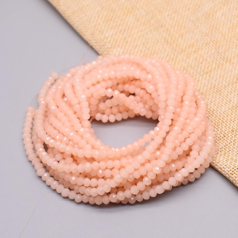 1 2 3 4mm Rose Red Dyeing Rondelle Crystal Glass Beads Flat Faceted Loose Spacer Glass Beads for Jewelry Making Jewelry DIY 3mm approx 112pcs