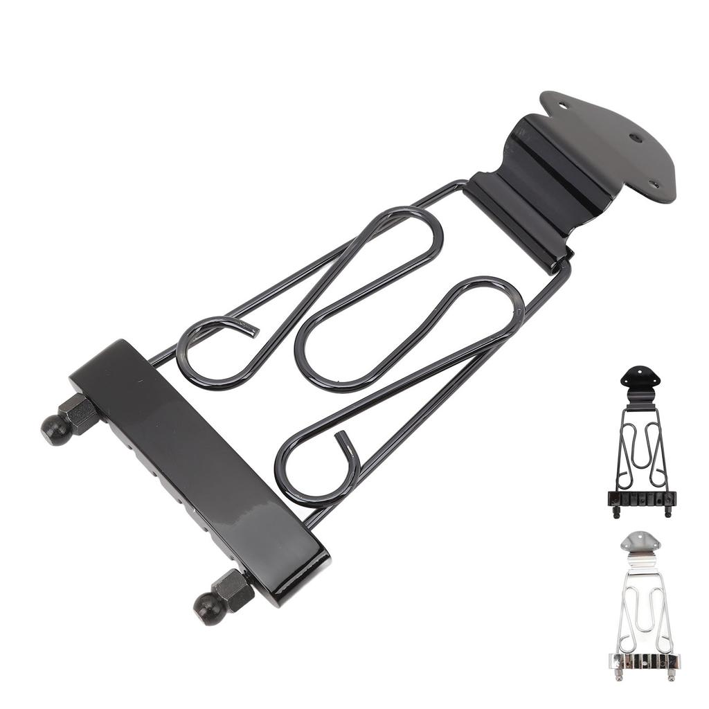 6 String Trapeze Tailpiece with Screws Height Adjustment Open Frame Bridge Tailpiece for Archtop Jaz