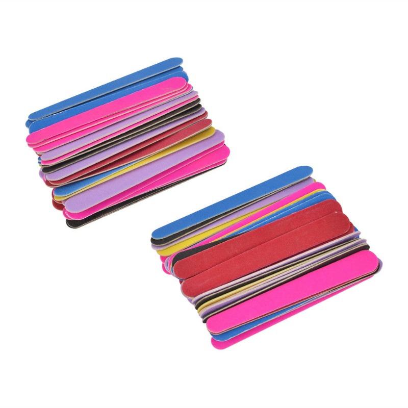 80pcs Nail File Set Grit Double Sided Wooden Emery Boards Barrel Packaging Nail Products Canned Wooden Files with Storage Barrel