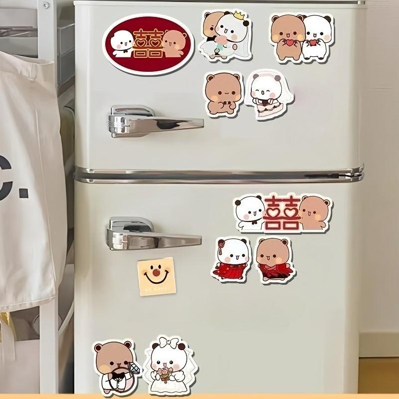 Cute Bubu Dudu Wedding Fridge Magnets Kawaii Panda Yier Home Decor Sticker Creative Anime Home Accessories Couple Ornament Gift