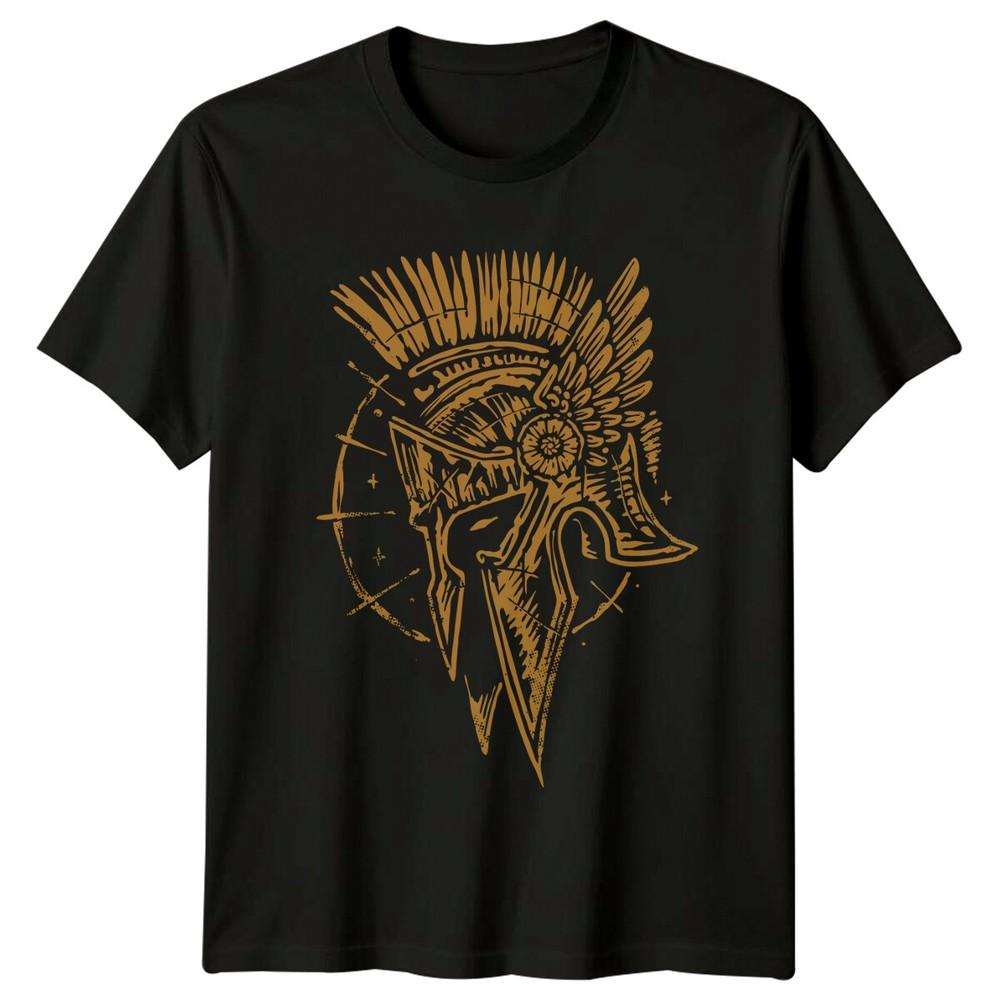 

Ancient Greek Spartan Helmet History Mens T-Shirt Womens Tee Graphic Unisex Top 2XL